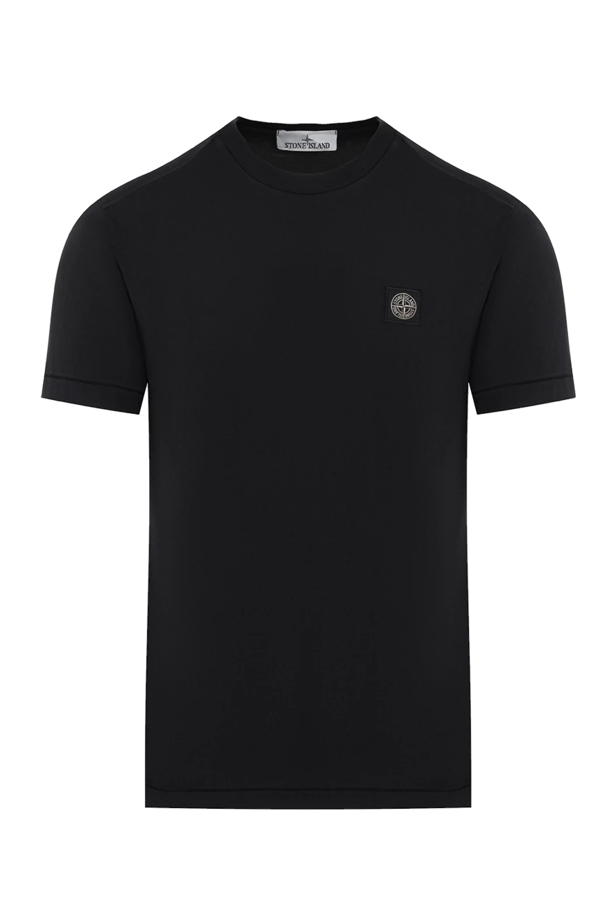 Stone Island black cotton jersey t-shirt with logo patch 186719 - photo 1