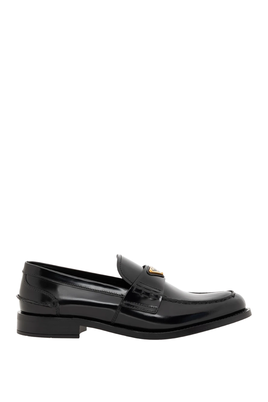 Prada лоферы из лаковой кожи черные женские 186729 - фото 1