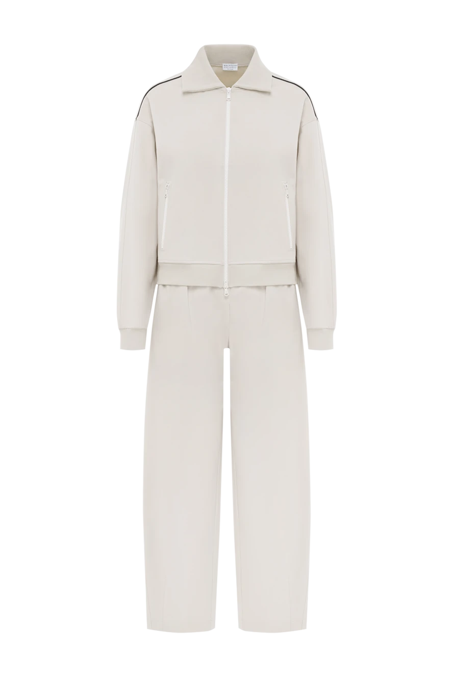 Brunello Cucinelli контрастты лентасы бар бежевый спорттық костюм 186796 - фото 1