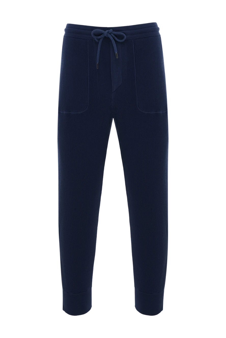 Brunello Cucinelli көгілдір ерлерге арналған жиырылған мақта-мата жүгірістері 186823 - фото 1