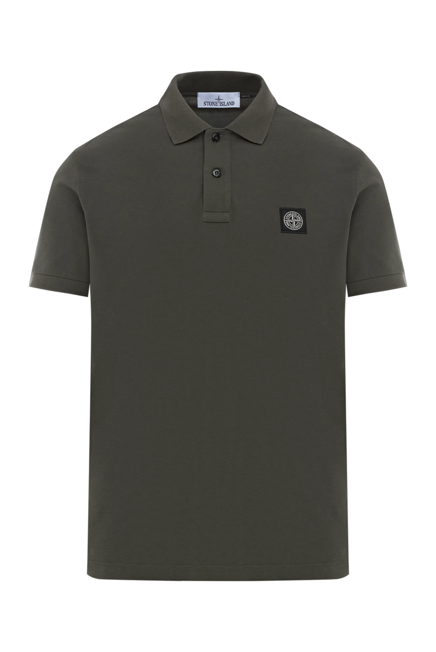 Stone Island зеленая рубашка-поло облегающего кроя с нашивкой «компас» 186851 - фото 1