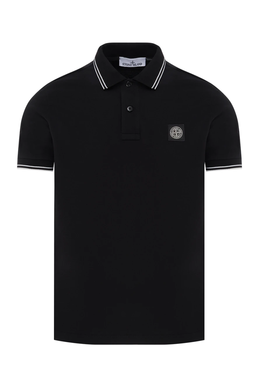 Stone Island черная рубашка-поло с окантовкой и логотипом «compass» 186866 - фото 1