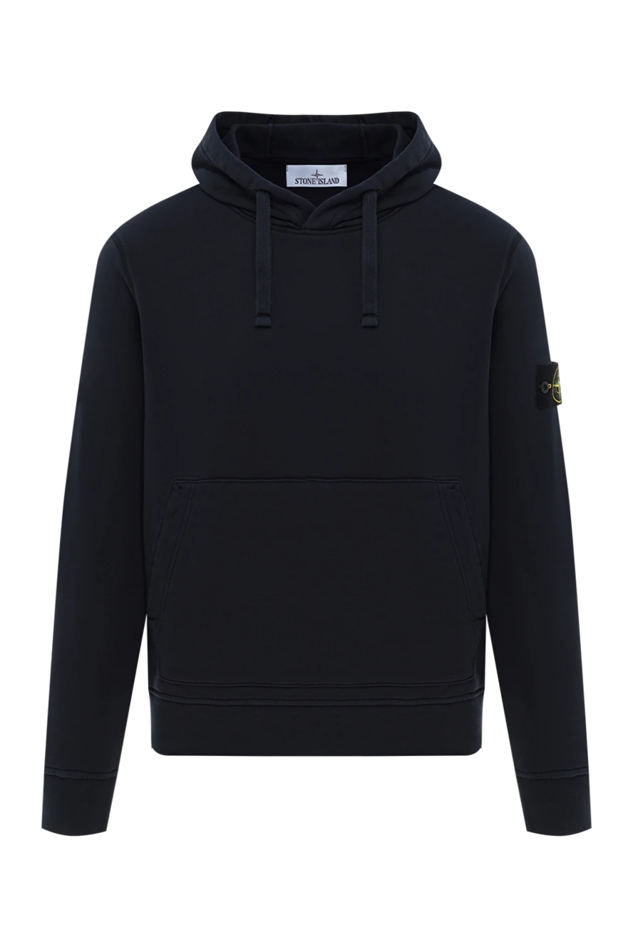 Stone Island худи из органического хлопкового флиса с капюшоном синее 186883 - фото 1