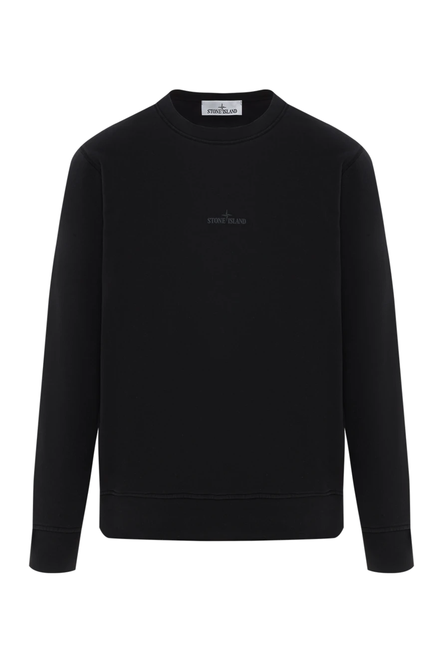 Stone Island толстовка из хлопкового флиса с круглым вырезом и логотипом спереди и сзади 186905 - фото 1