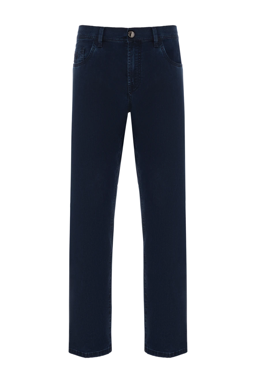 Scissor Scriptor крокодил былғары кірістірулері бар қою көк джинсы 186939 - фото 1