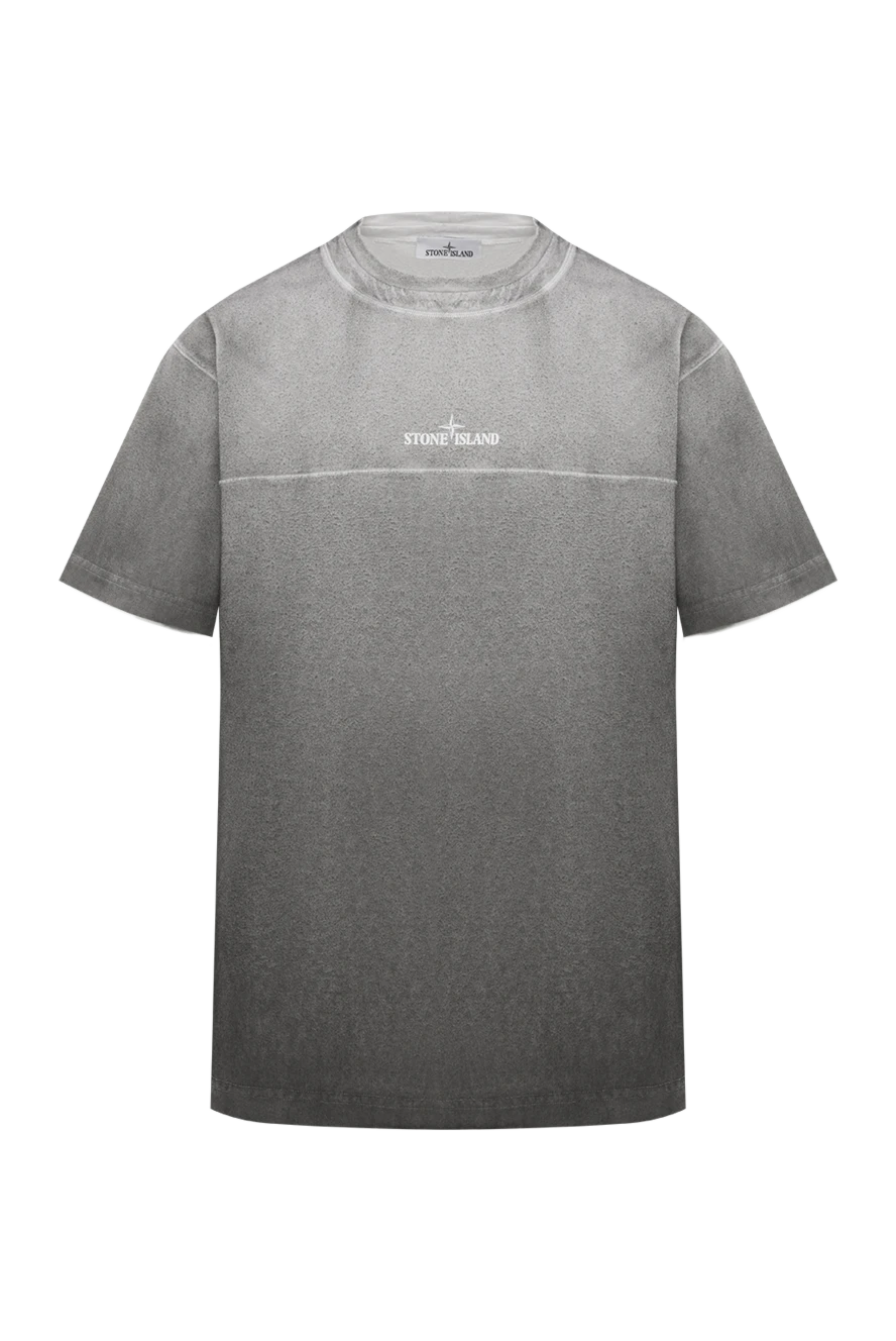 Stone Island футболка с принтом компаса и эффектом омбре серая мужская 186951 - фото 1