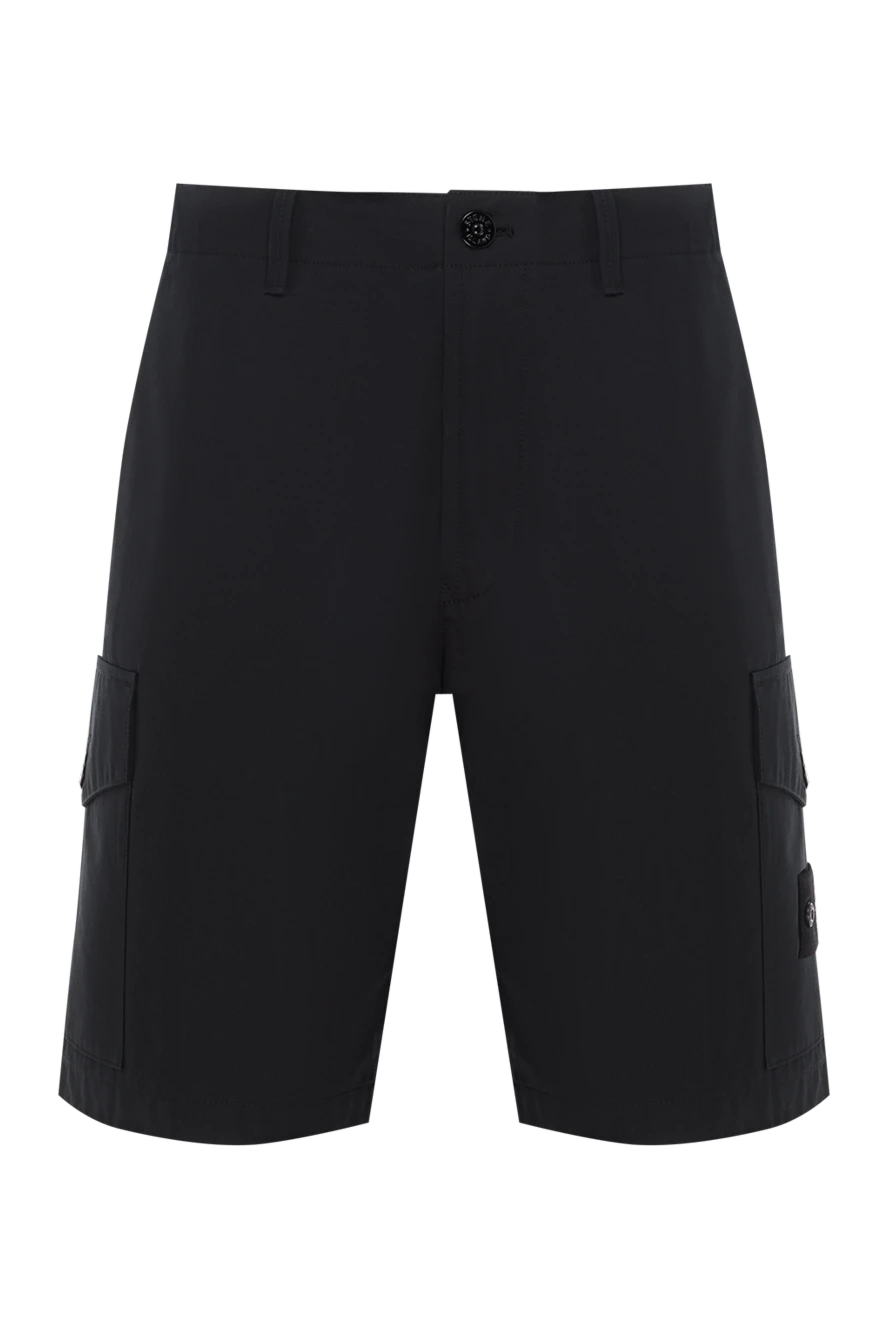 Stone Island шорты-карго из парусины черные мужские 186960 - фото 1