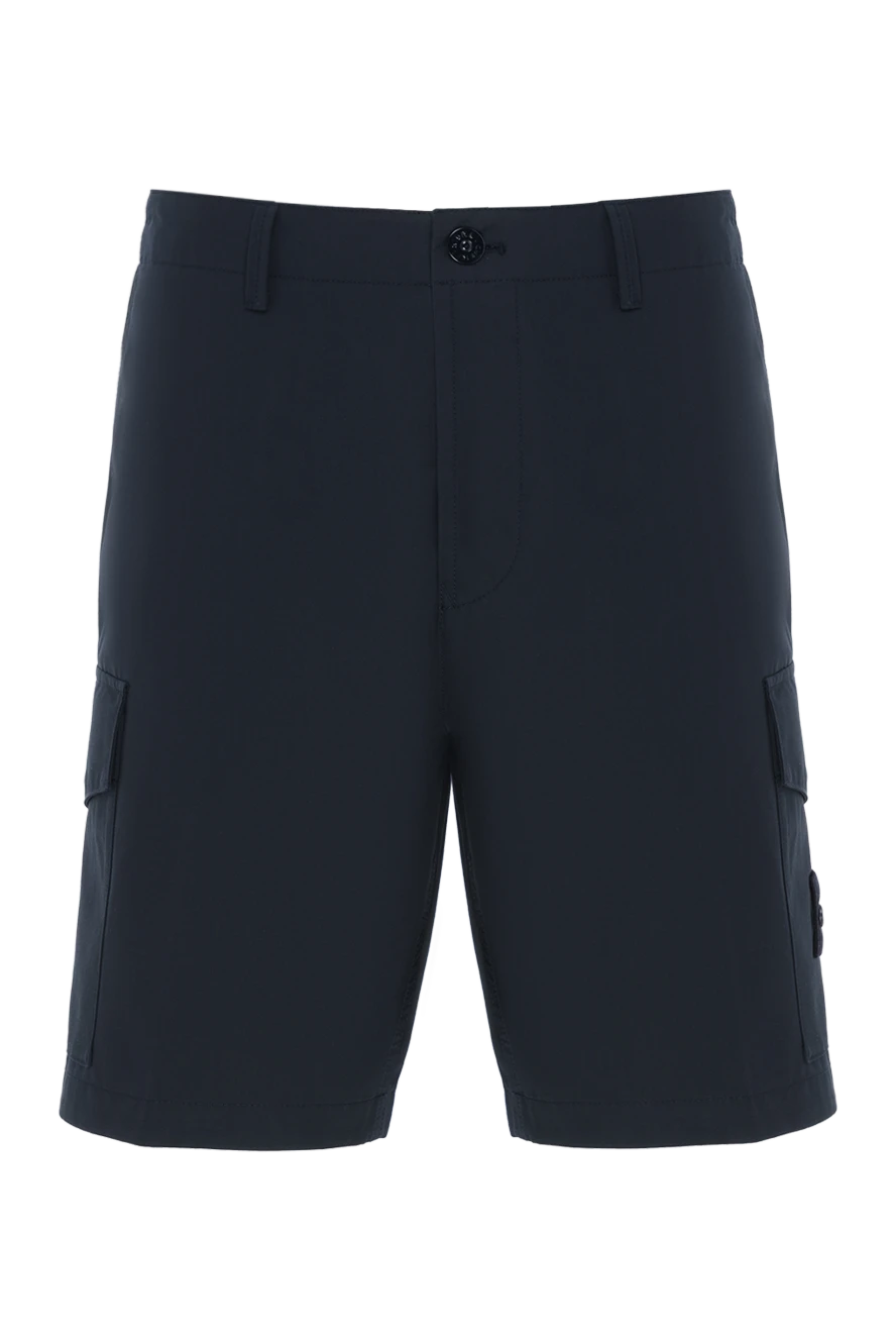 Stone Island blue shorts for men with pockets on the legs and logo 186962 - photo 1