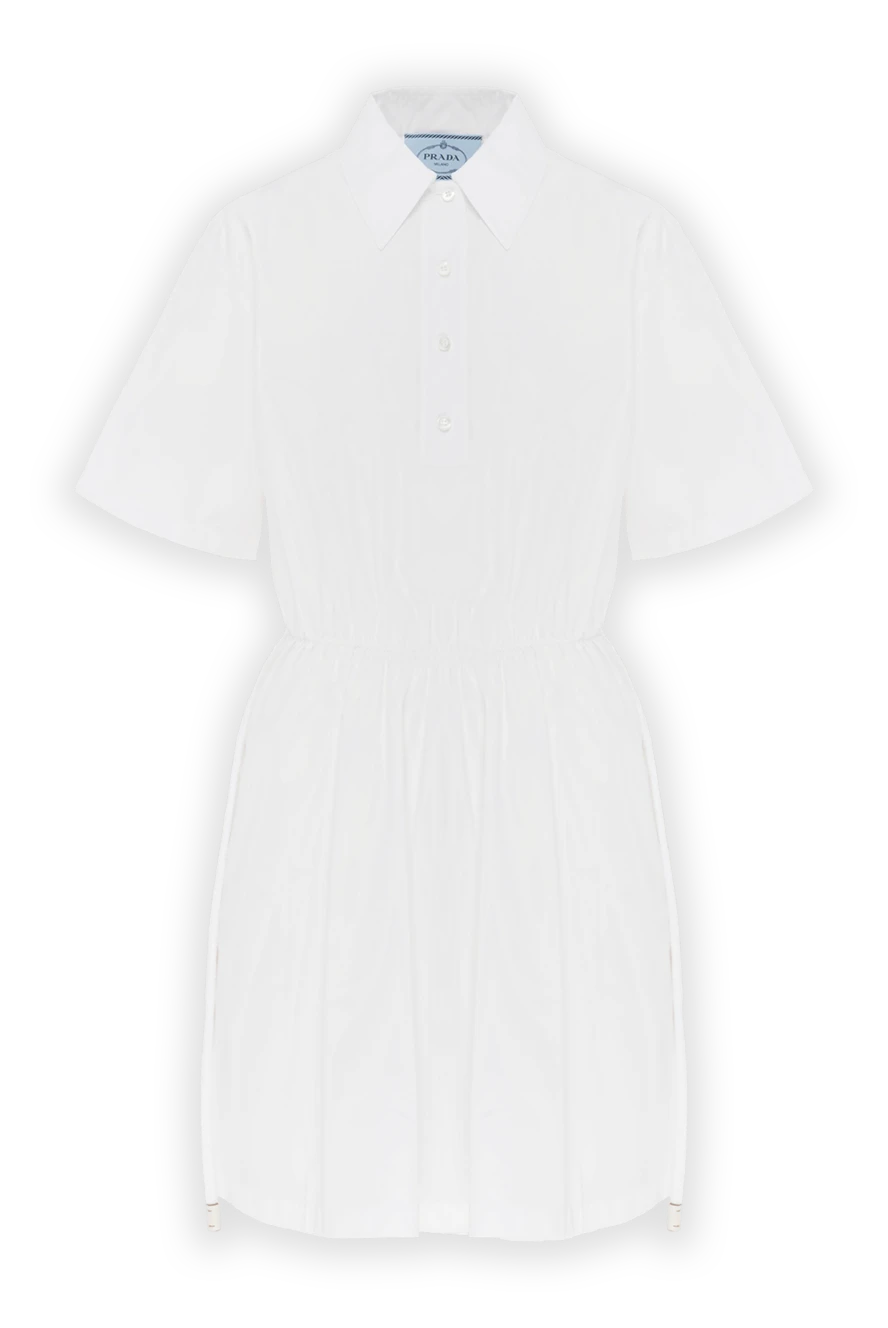Prada мини-платье из поплина белое 186986 - фото 1