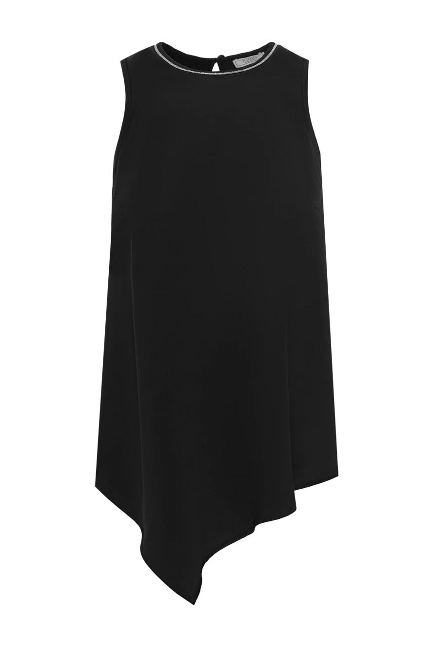 Peserico асимметричный топ из вискозы черный 187009 - фото 1