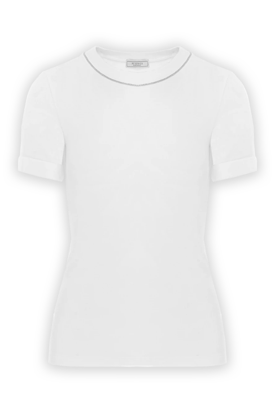 Peserico футболка из микроребристого эластичного трикотажа белая женская 187011 - фото 1