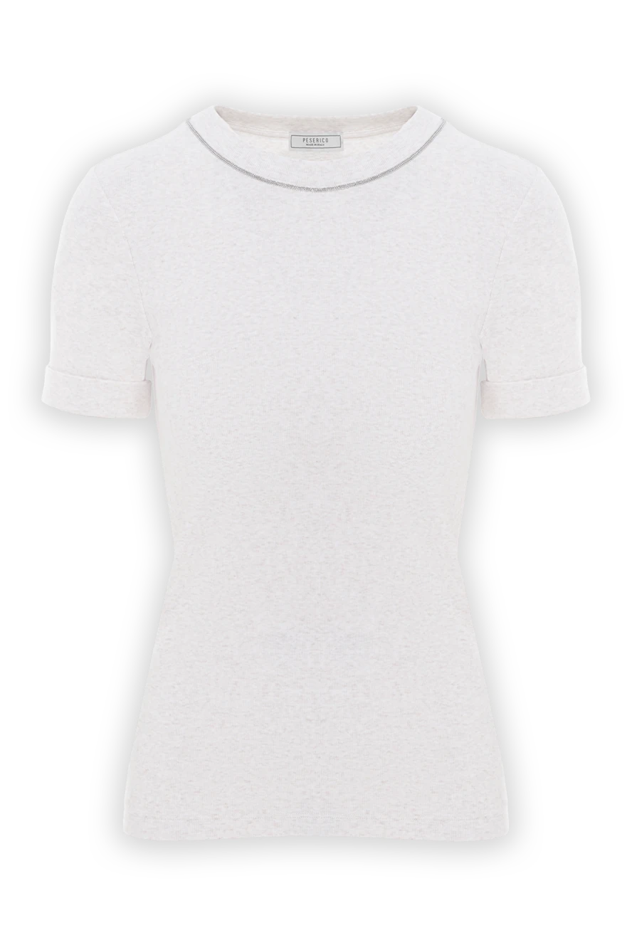 Peserico футболка из микроребристого эластичного трикотажа бежевая женская 187013 - фото 1