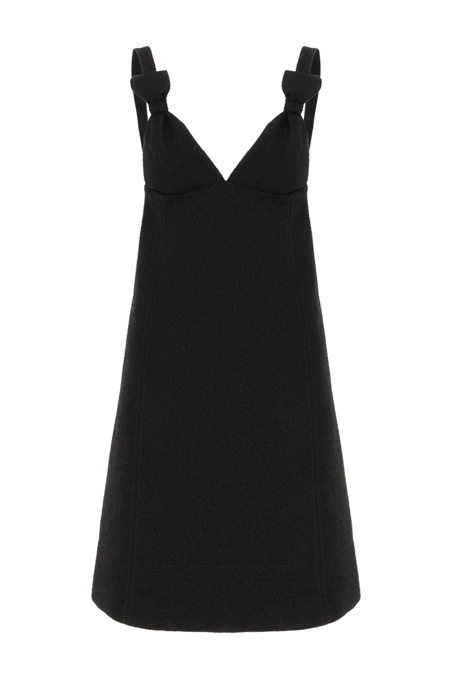 Dior расклешенное платье bp натуральной шерсти и черного хлопка-букле 187035 - фото 1