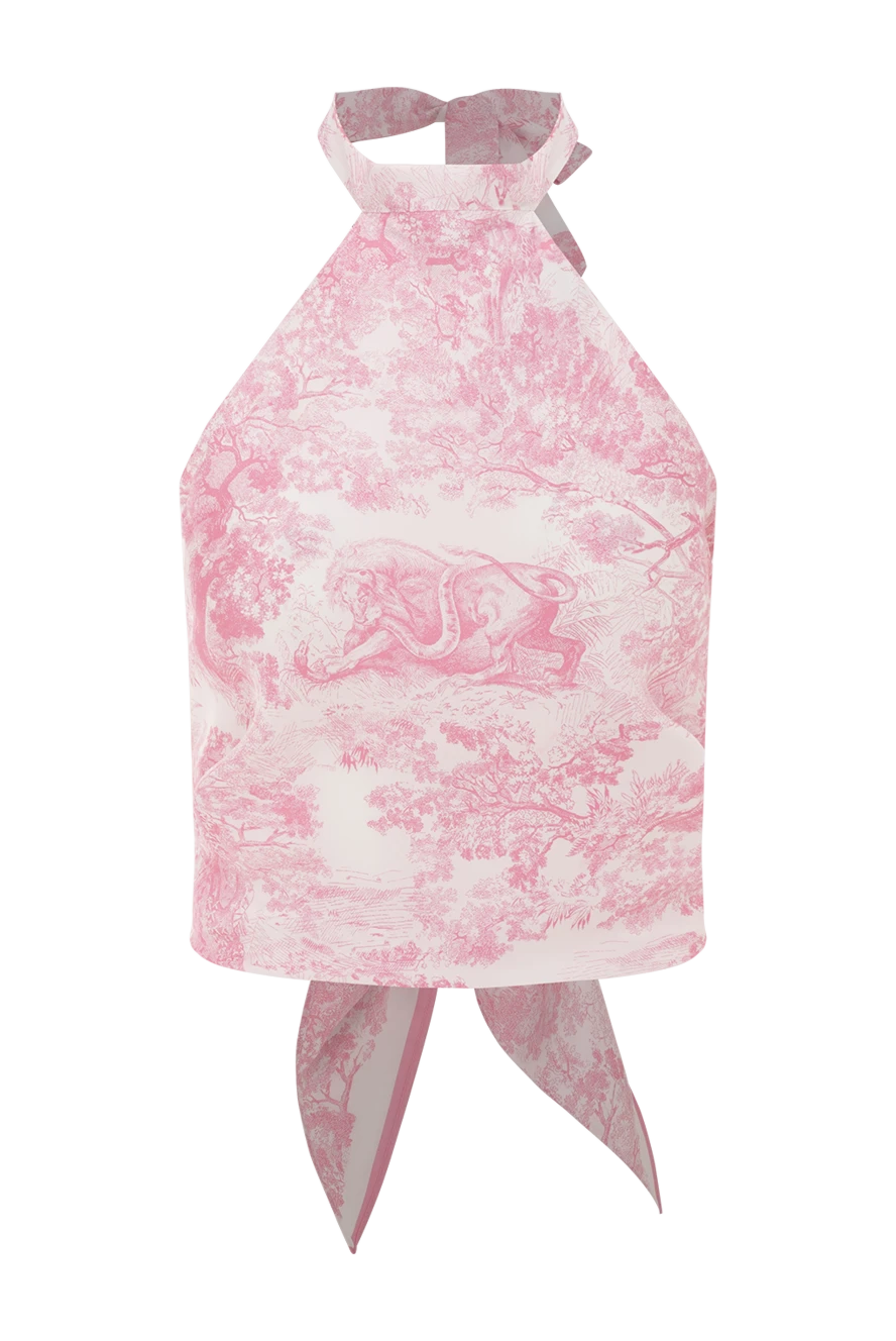Dior шелковый топ jouy sauvage розовый женский 187044 - фото 1