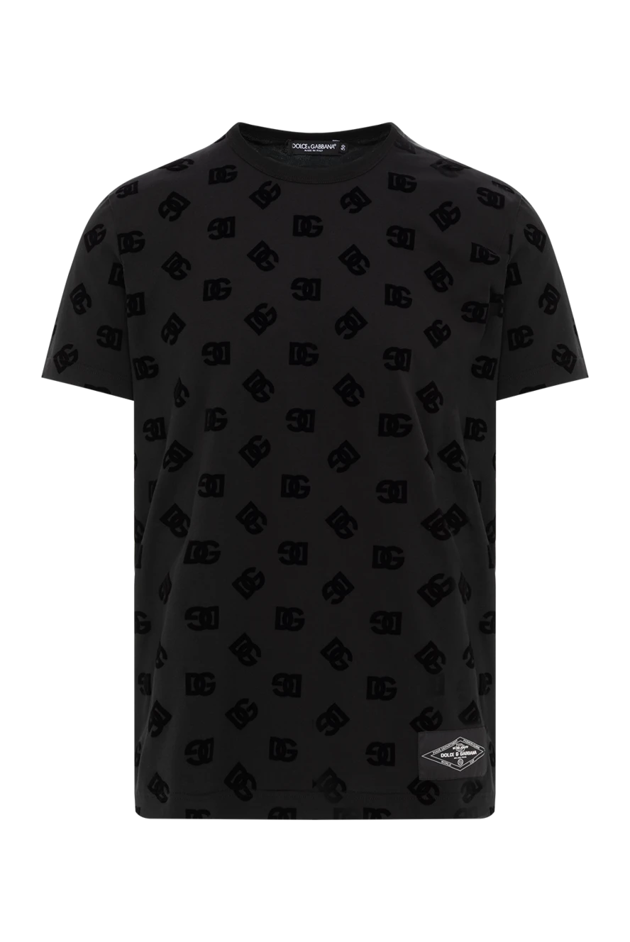 Dolce & Gabbana cotton t-shirt with all-over flocked dg print 187080 - photo 1