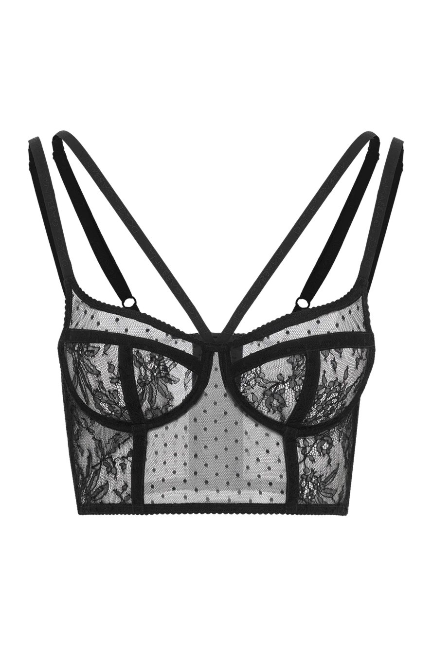 Dolce & Gabbana қара белдіктері бар шілтерлі кеудеше 187093 - фото 1