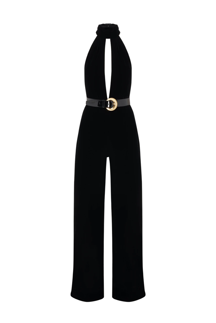 Tom Ford әйелдер белбеуі бар серпімді барқыт қара түсті комбинезон 187096 - фото 1