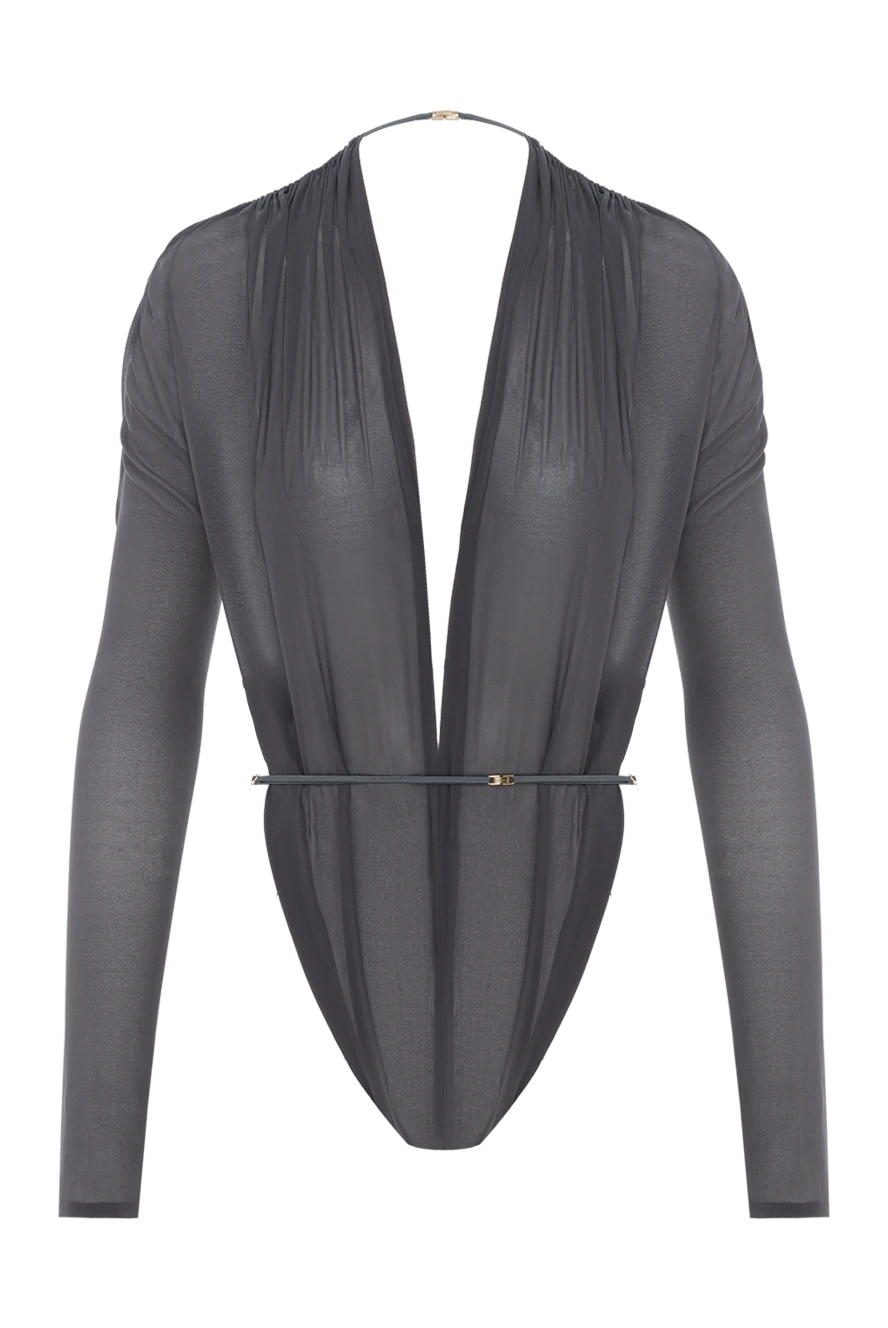 Saint Laurent күңгірт сұр түсті серпімді жібек дене костюмі 187113 - фото 1