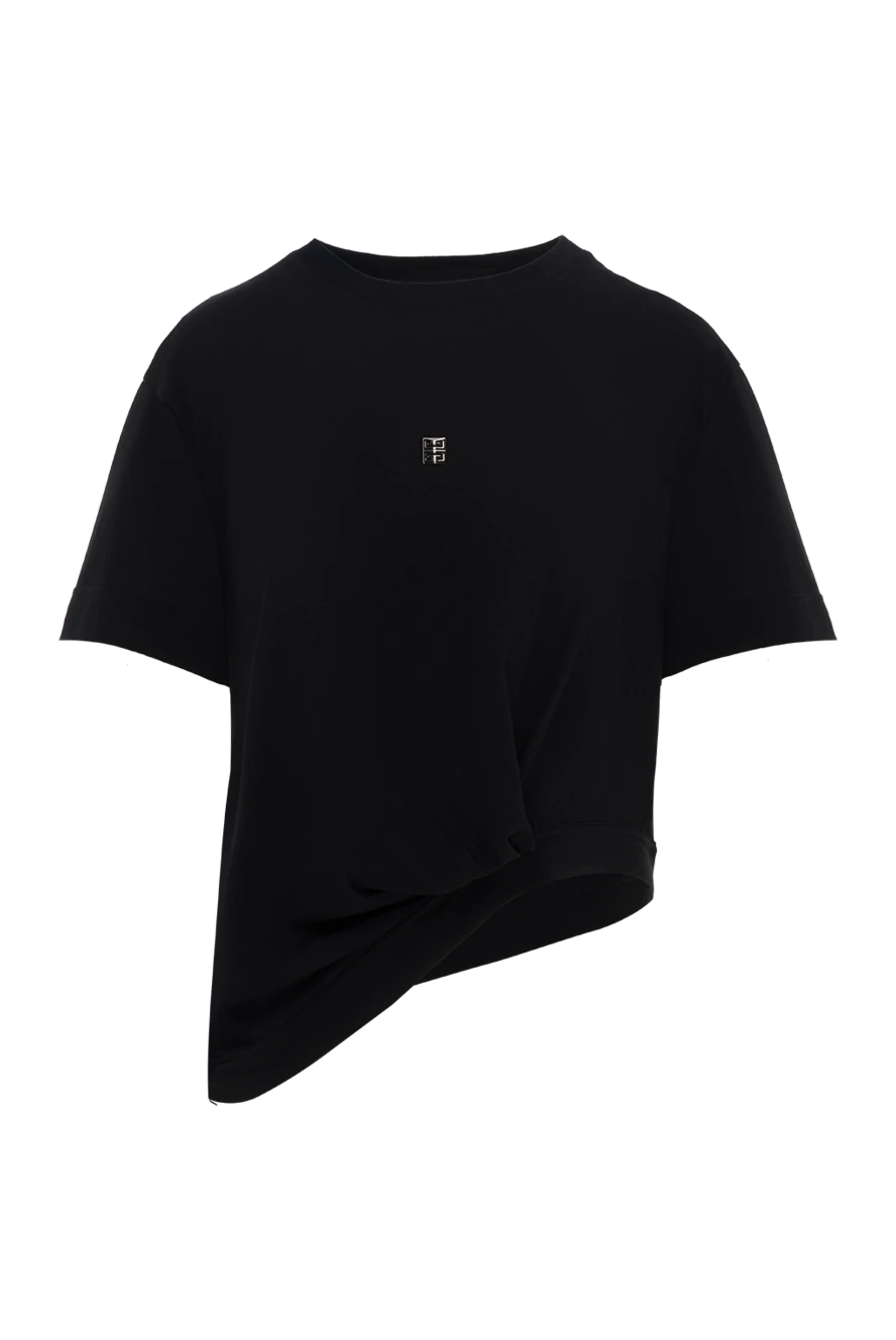 Givenchy 4g логотипі бар әйелдер футболкасы, қара, мақта 187125 - фото 1