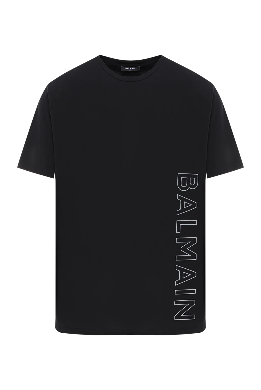 Balmain футболка из хлопка черная мужская с логотипом 187141 - фото 1