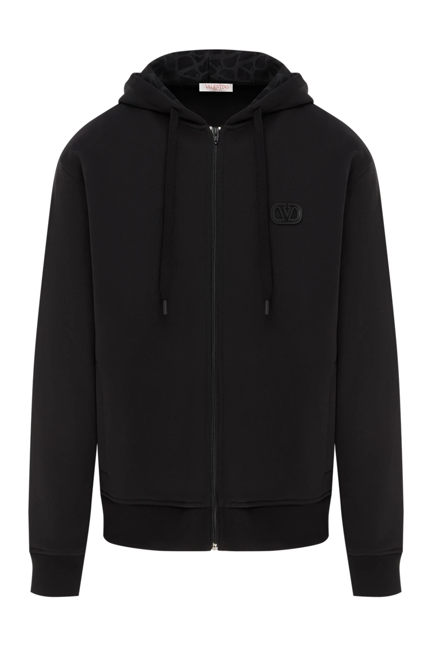 Valentino толстовка с капюшоном на молнии vlogo черная 187189 - фото 1