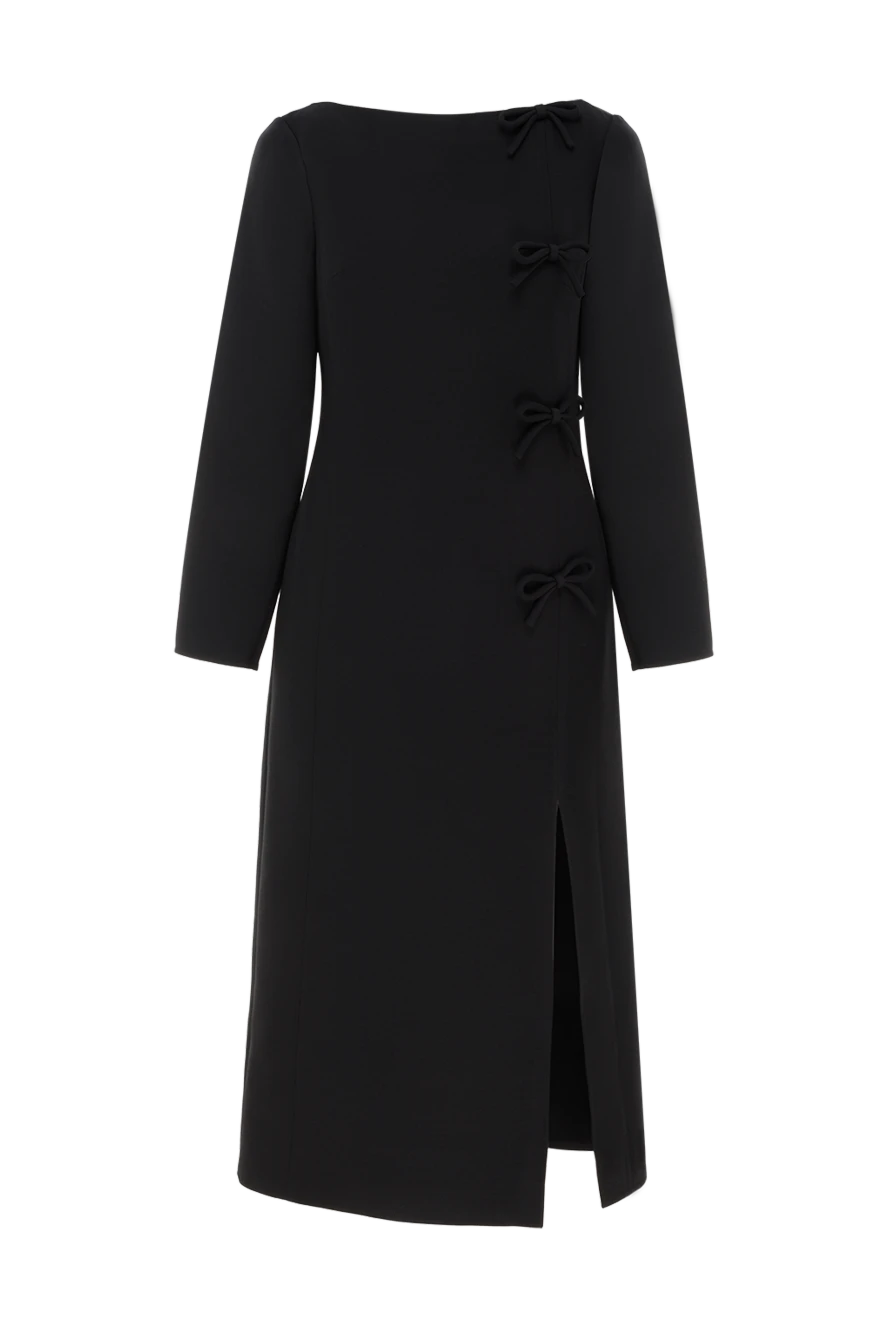 Valentino черное платье миди с бантами 187197 - фото 1