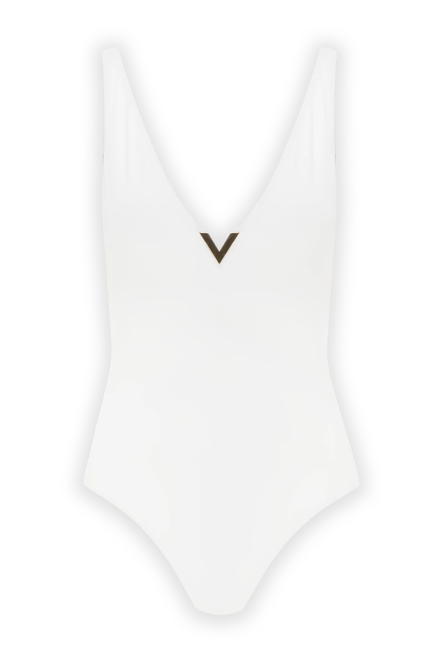 Valentino one-piece swimsuit with logo and v-neck white 187210 - photo 1