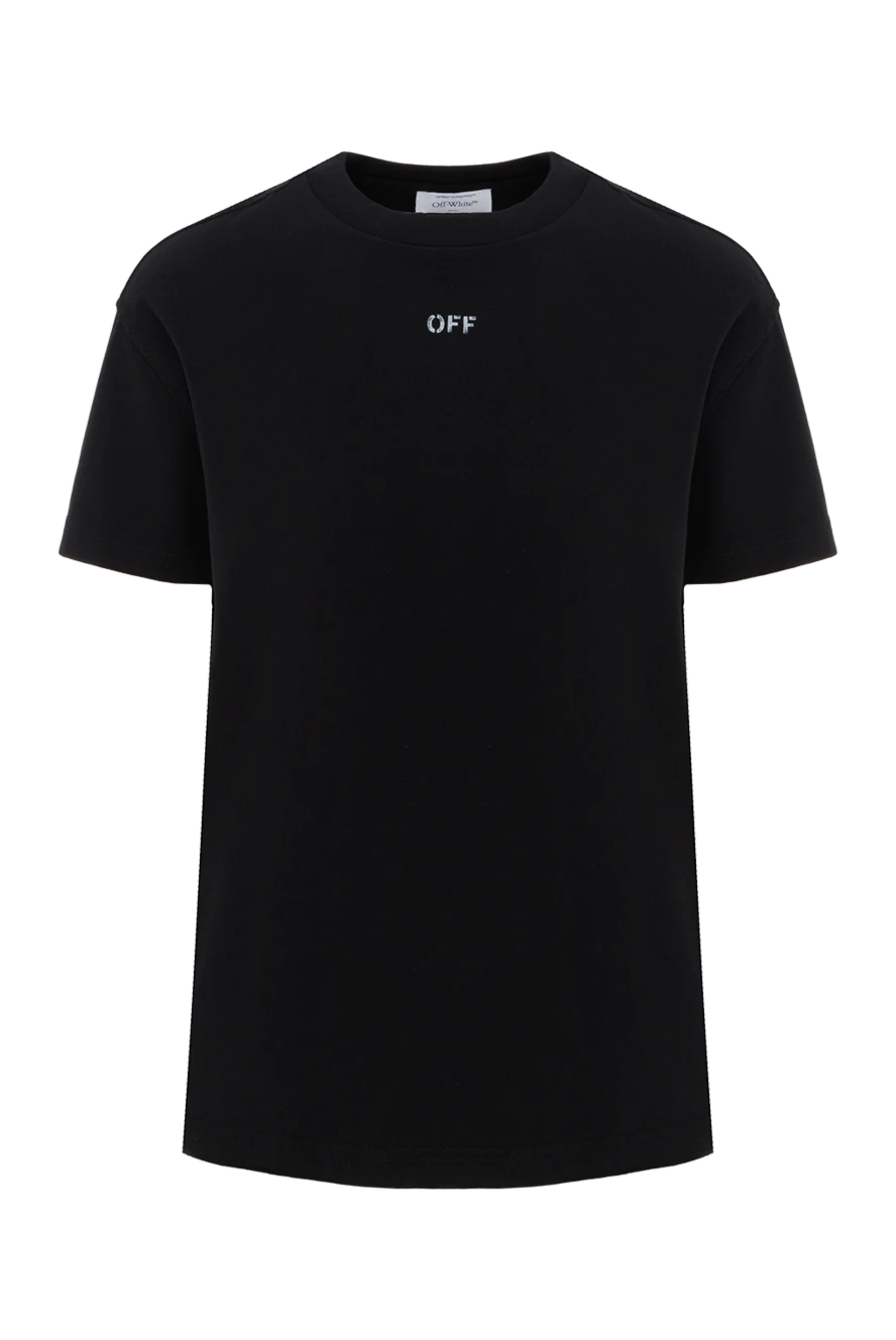 Off-White женская черная футболка из хлопка с логотипом 187230 - фото 1