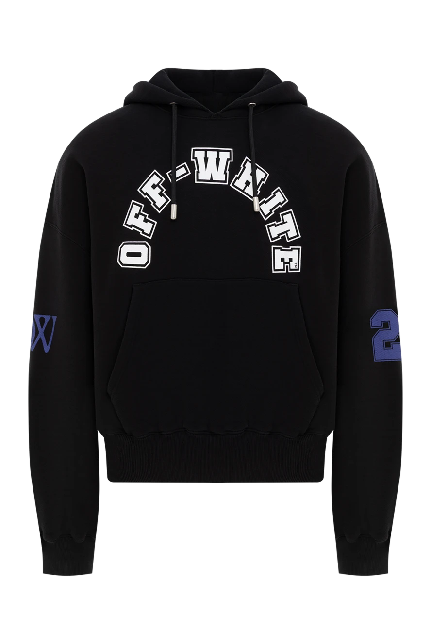 Off-White логотипі бар ерлерге арналған қара мақта капюшон 187244 - фото 1