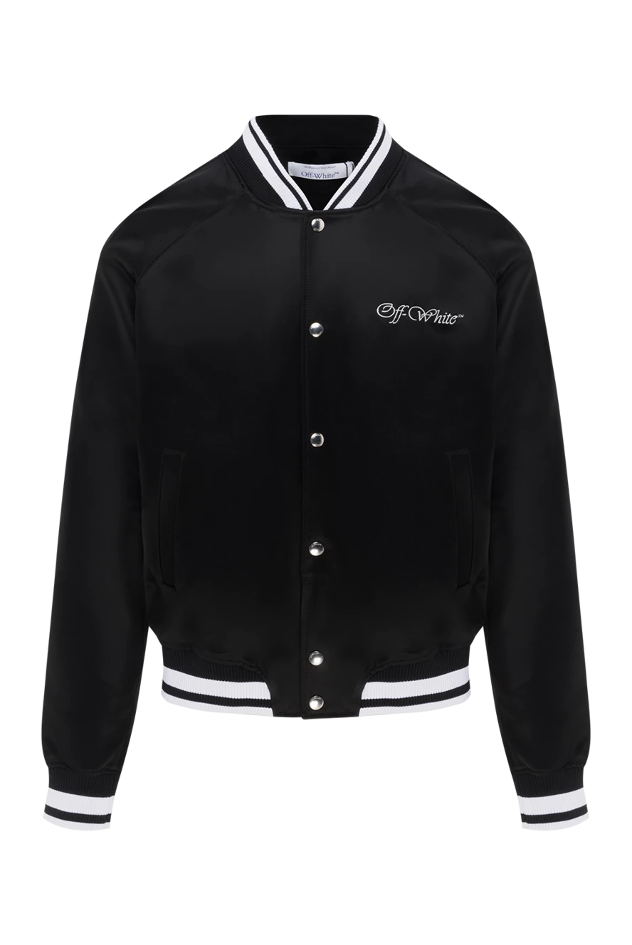 Off-White куртка-бомбер черная мужская с контрастной отделкой 187245 - фото 1