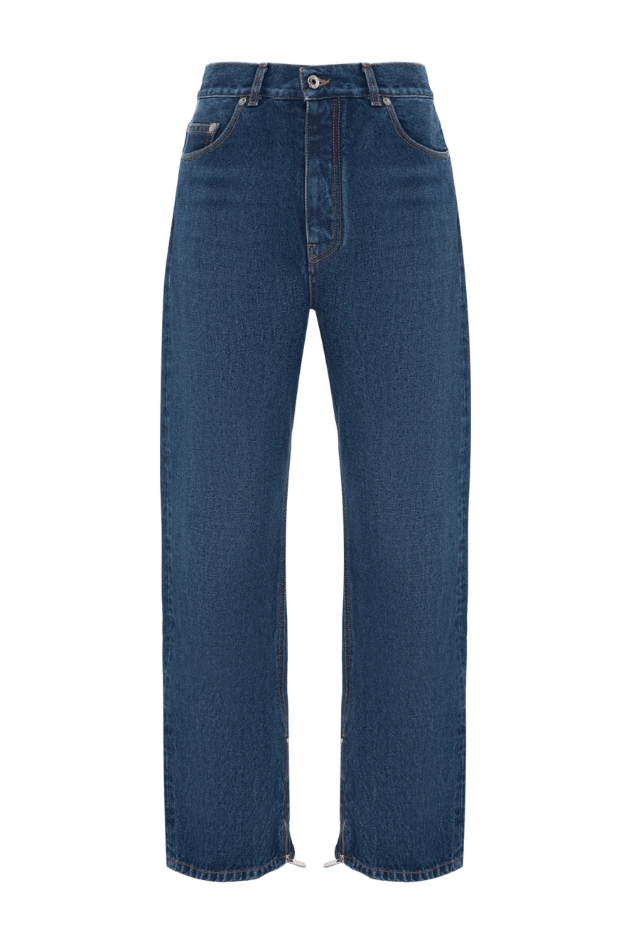 Off-White джинсы с молниями на штанинах из хлопкового денима синие 187255 - фото 1