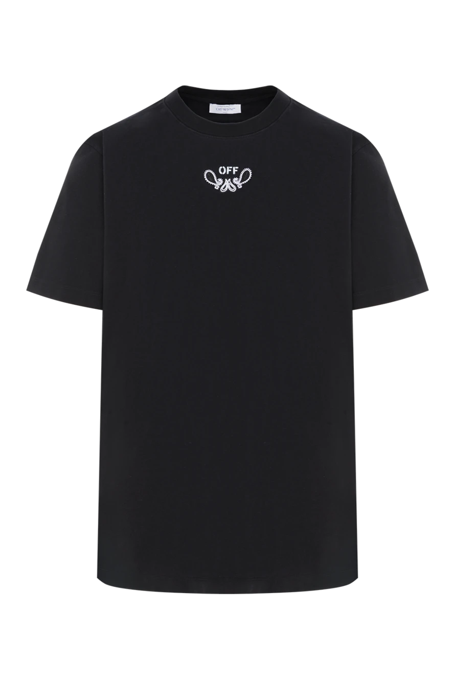 Off-White black men's bandana arrow embroidered cotton t-shirt 187265 - photo 1