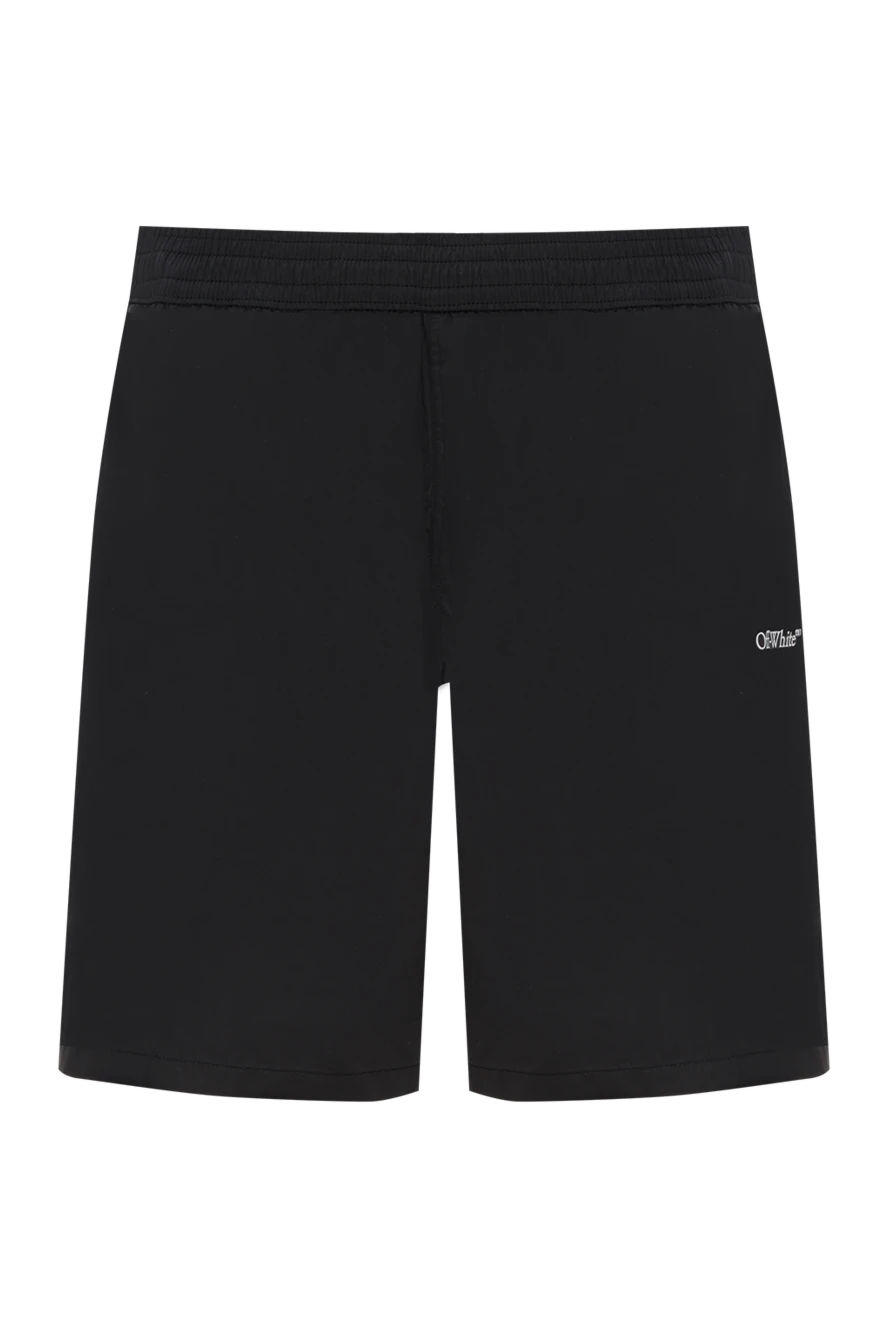 Off-White мужские длинные шорты черные с логотипом 187271 - фото 1