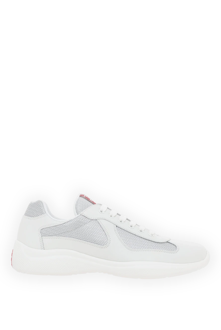 Prada men's white calfskin and mesh sneakers 187293 - photo 1