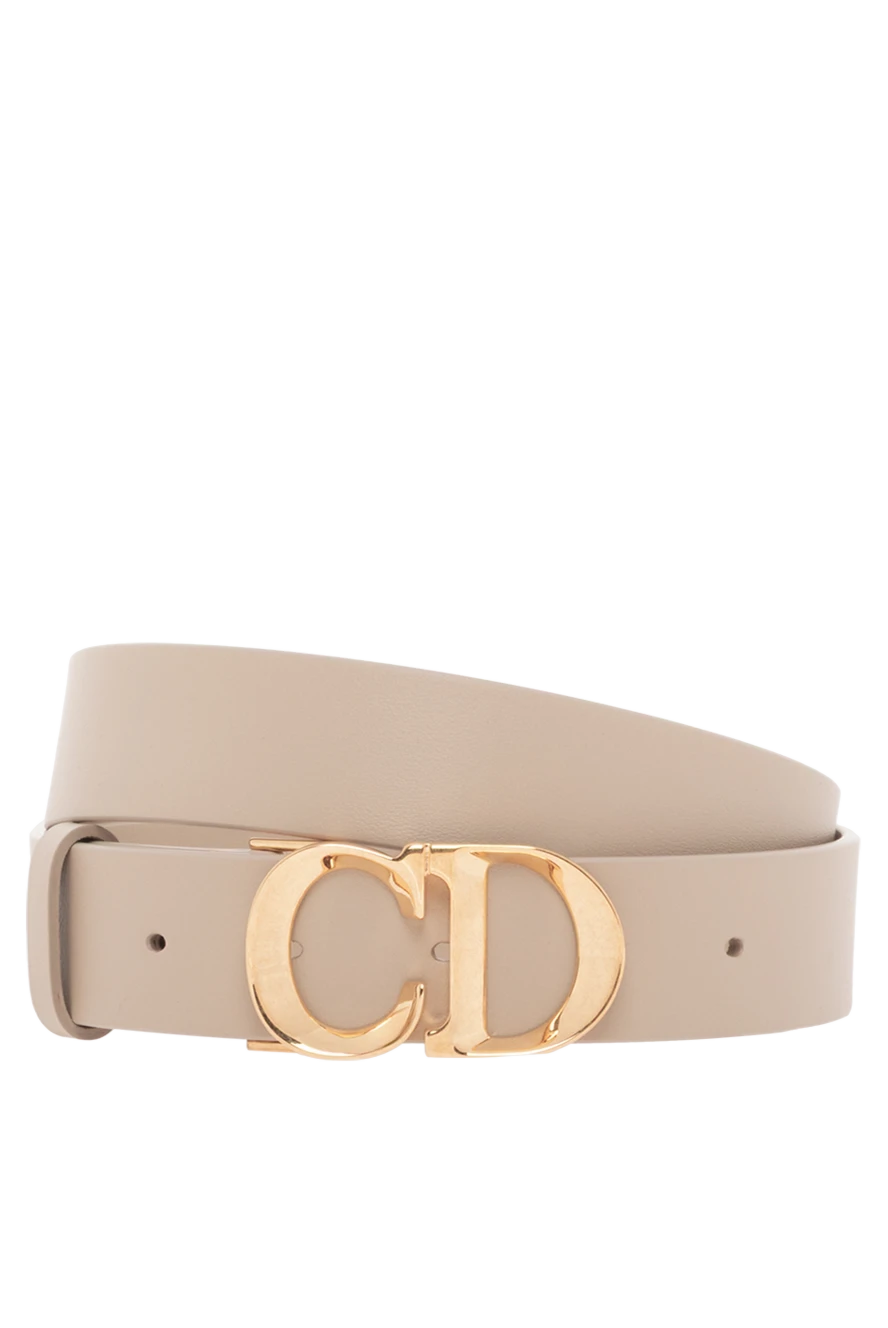 Dior ремень c'est из бежевой гладкой телячьей кожи 187329 - фото 1