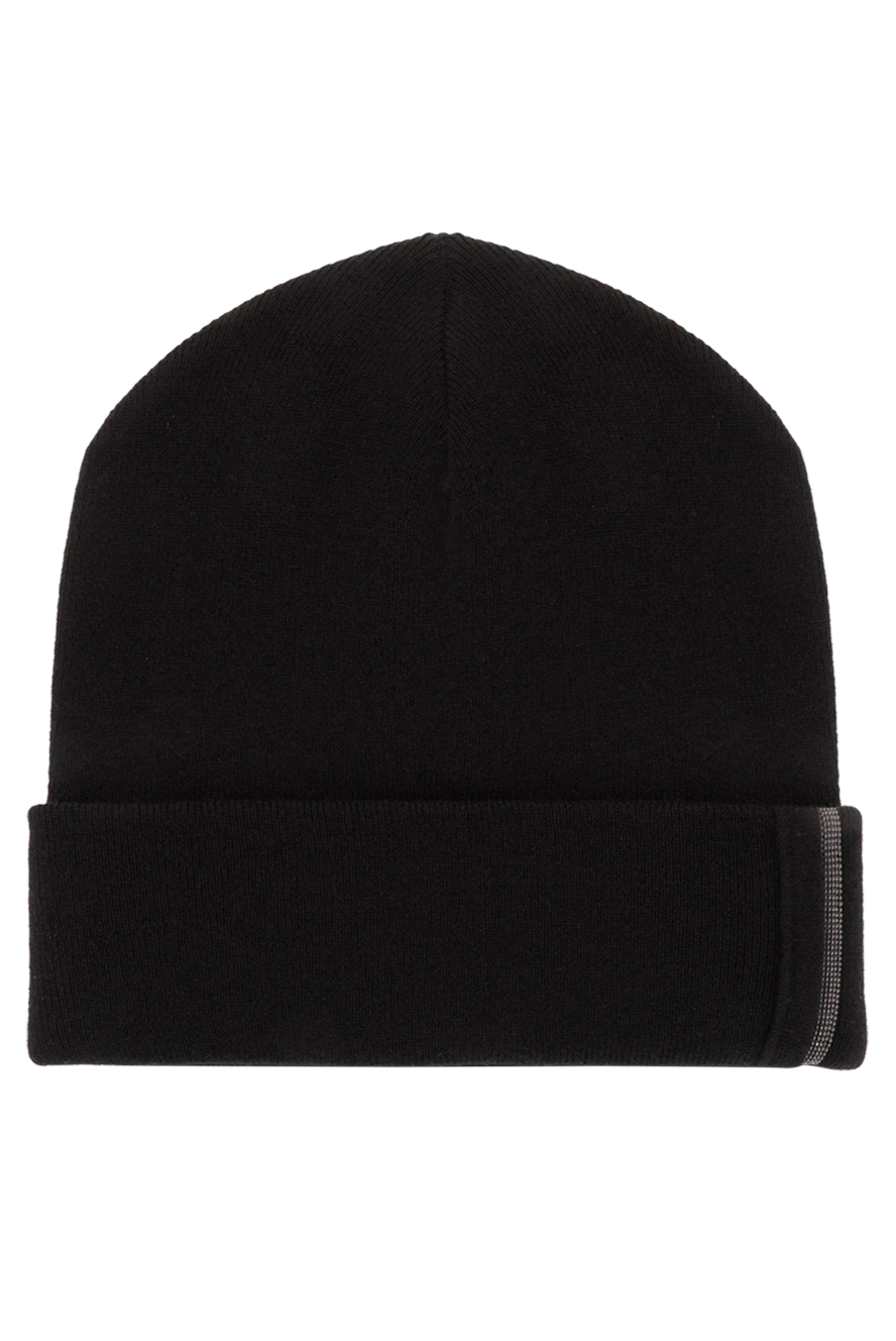 Brunello Cucinelli монил тізбегі қара кашемирден жасалған тоқыма қалпақ 187345 - фото 1