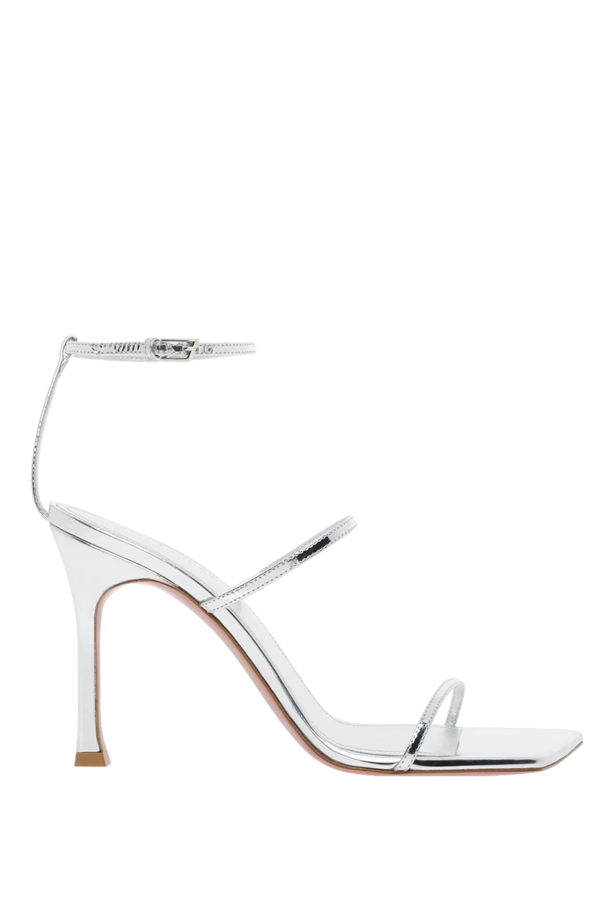 Amina Muaddi босоножки maya на высоком каблуке серебристого цвета 187350 - фото 1