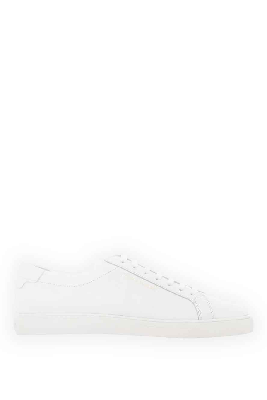 Saint Laurent ерлерге арналған кроссовкалар энди ақ былғары логотипі бар 187358 - фото 1