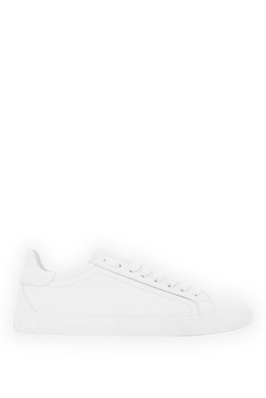 Dolce & Gabbana portfino vintage ақ былғарыдан жасалған ерлерге арналған кроссовкалар 187364 - фото 1