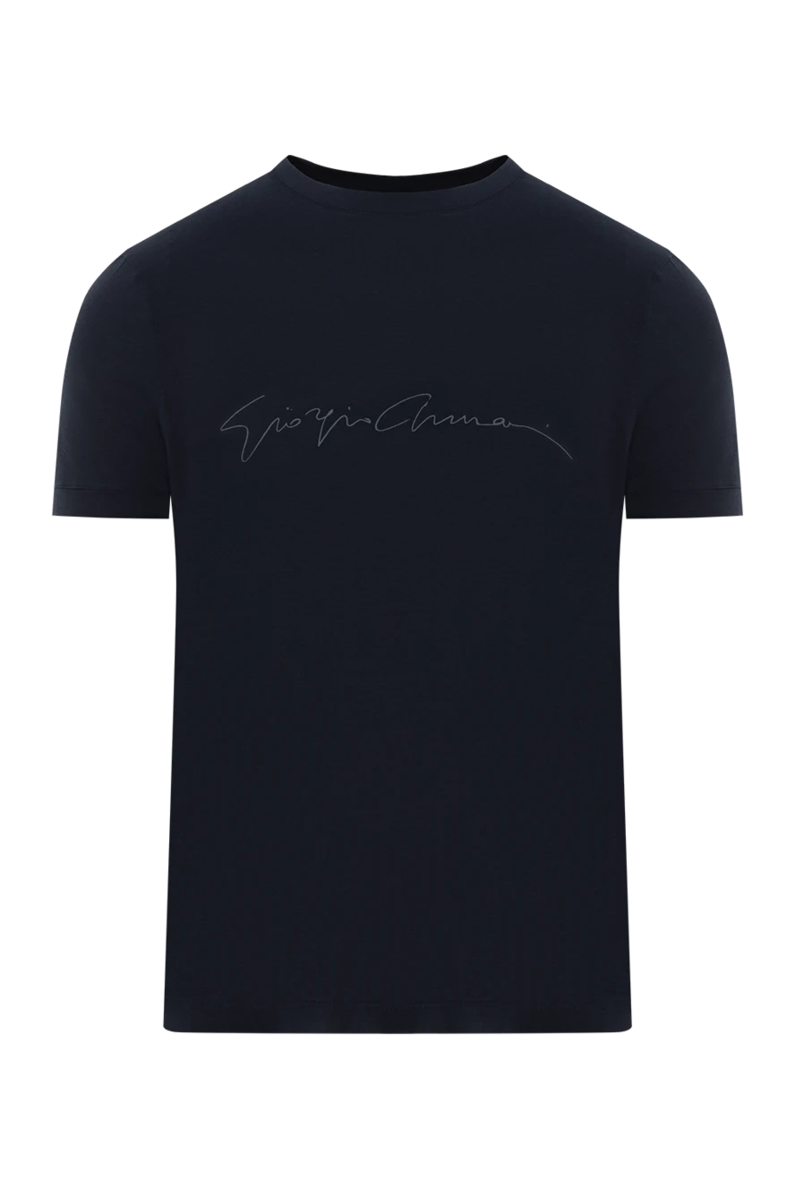 Armani crew neck t-shirt in stretch viscose with signature logo 187366 - photo 1
