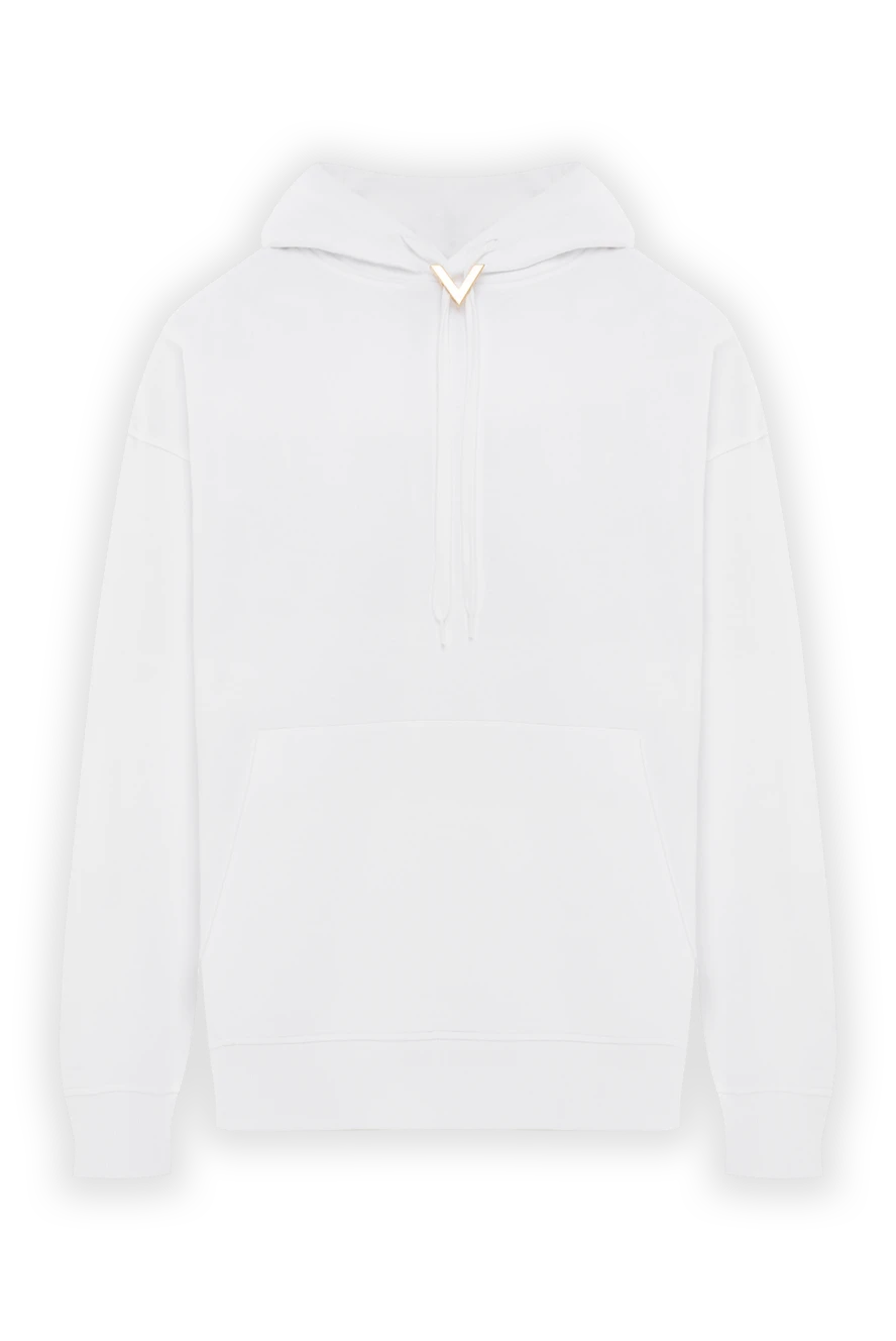 Valentino белое хлопковое худи с капюшоном и логотипом vlogo 187369 - фото 1