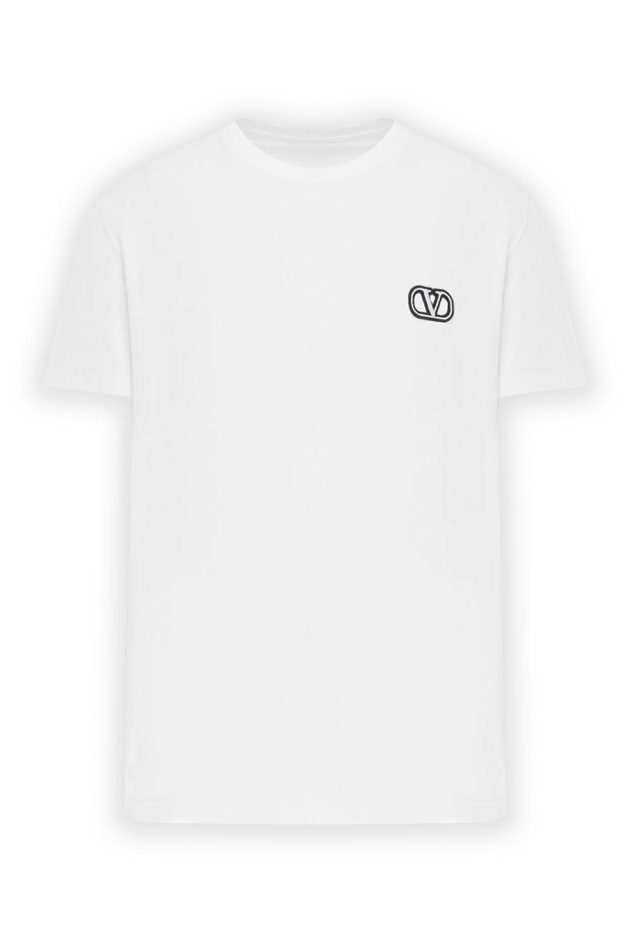 Valentino белая футболка из хлопка с логотипом vlogo мужской 187373 - фото 1