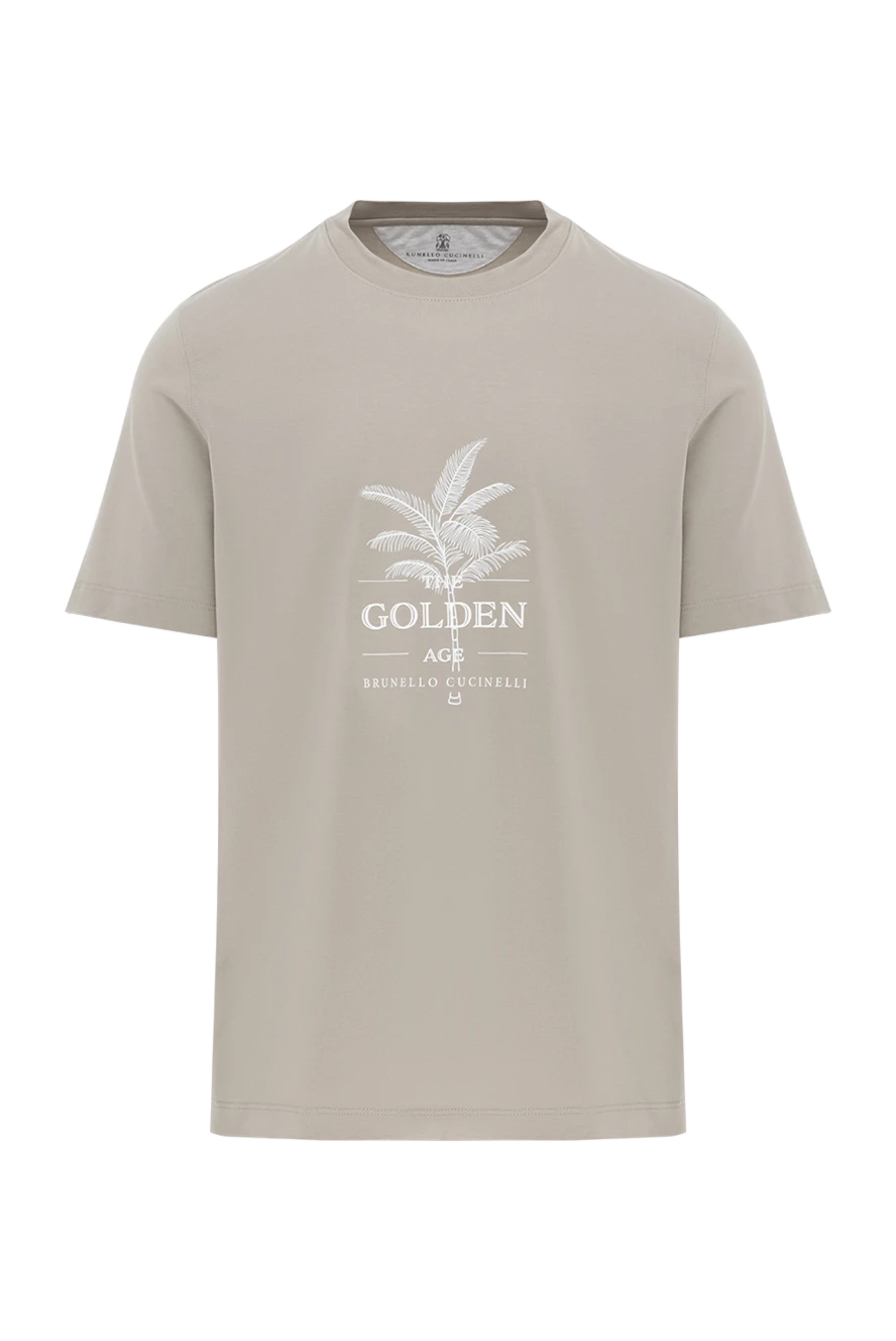 Brunello Cucinelli жасыл футболка ерлерге арналған мақтадан жасалған алтын ғасыр 187383 - фото 1