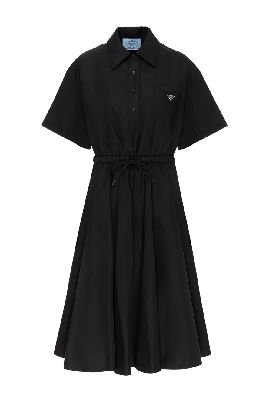 Prada re-nylon миди логотипі бар қара көйлек 187386 - фото 1