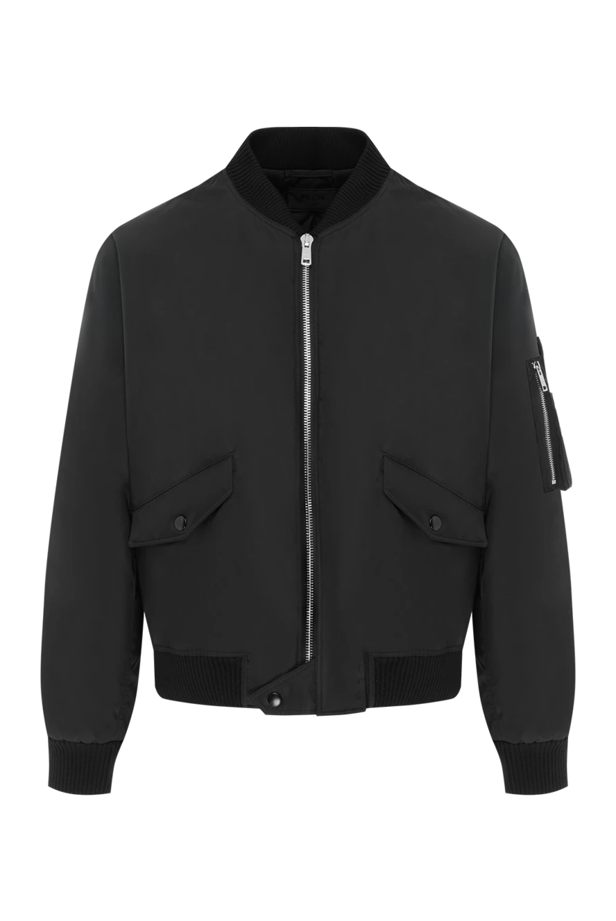 Prada ерлерге арналған қара нейлон бомбардир күртесі 187398 - фото 1