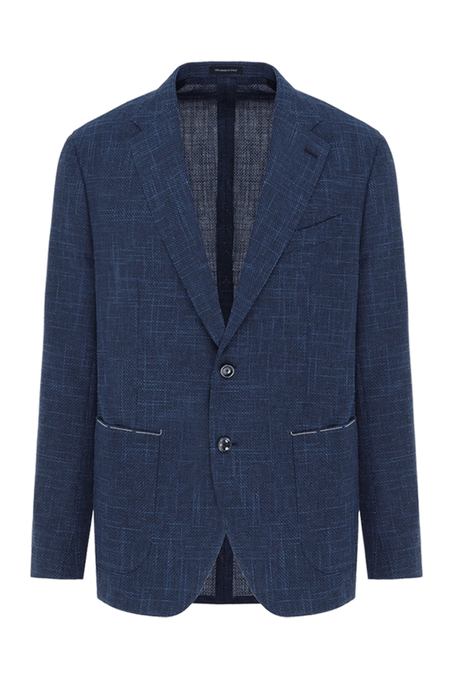Sartoria Latorre синий мужской пиджак однобортный с узором 187410 - фото 1