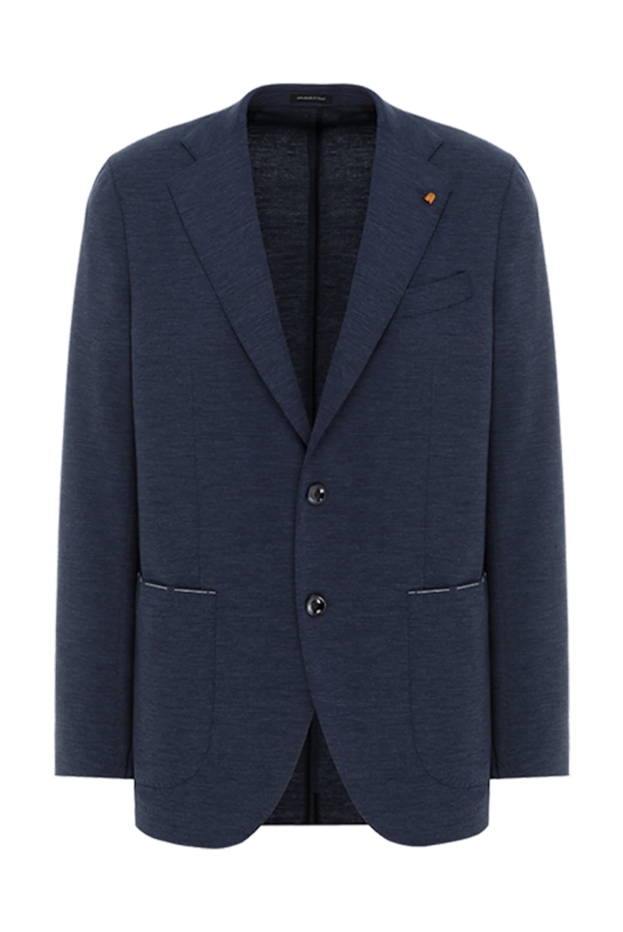 Men's blue single-breasted jacket