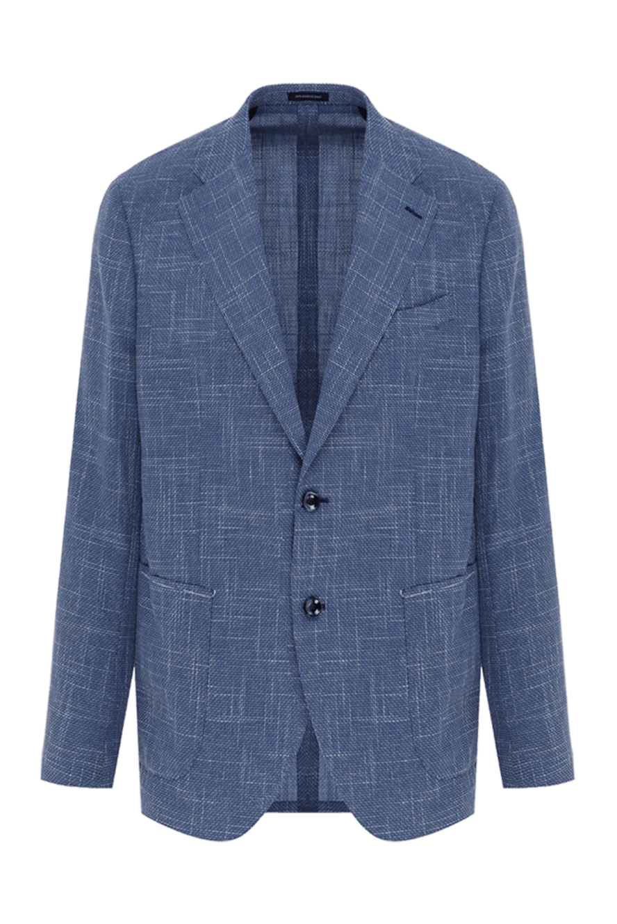 Sartoria Latorre жүннен, мақтадан және зығырдан тігілген көк түсті ерлерге арналған күрте, бір төсті 187417 - фото 1