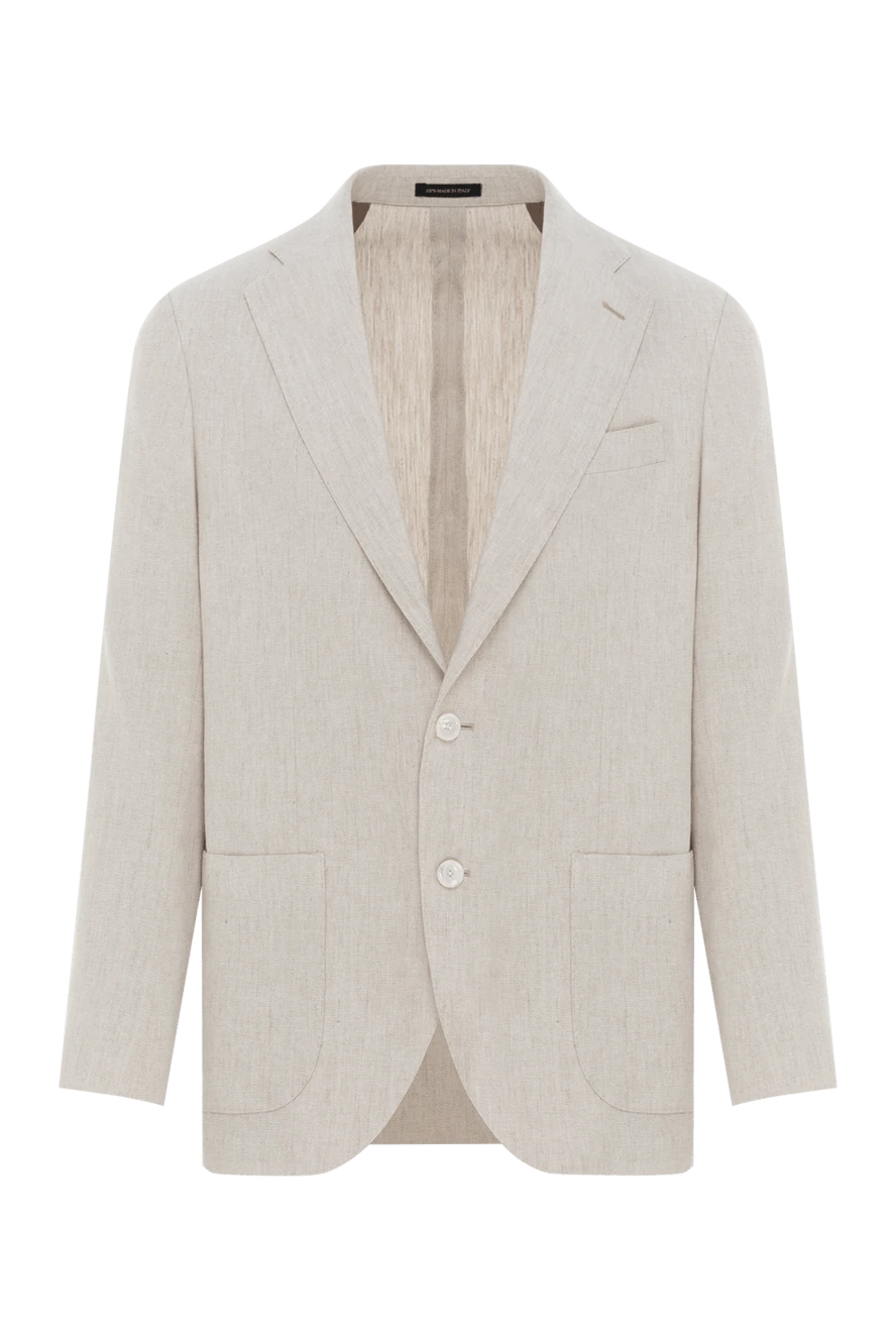 Sartoria Latorre однобортный свето-бежевый пиджак из льна и хлопка 187421 - фото 1