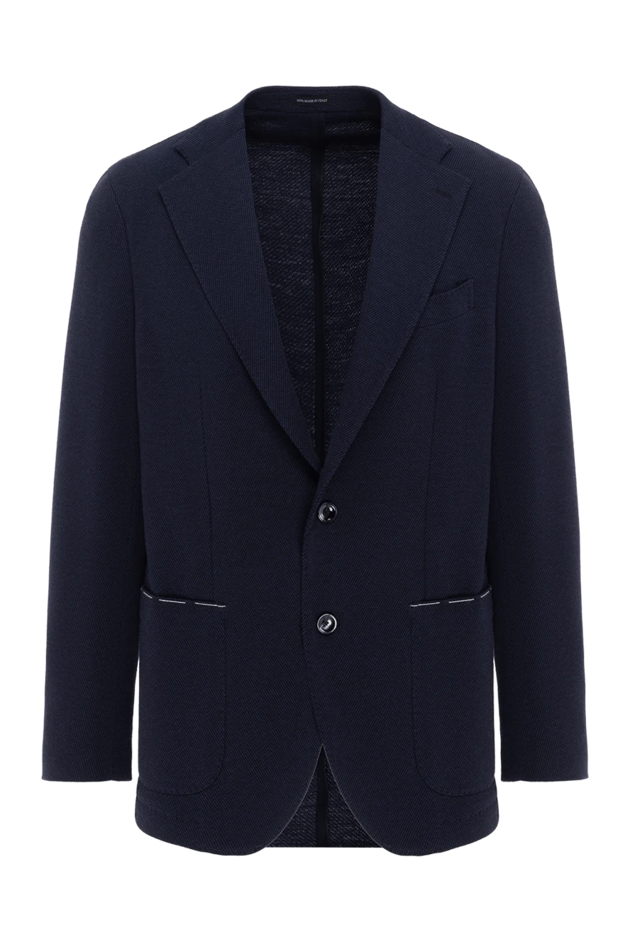 Sartoria Latorre мужской синий пиджак из льна и хлопка с накладными карманами
187423 - фото 1